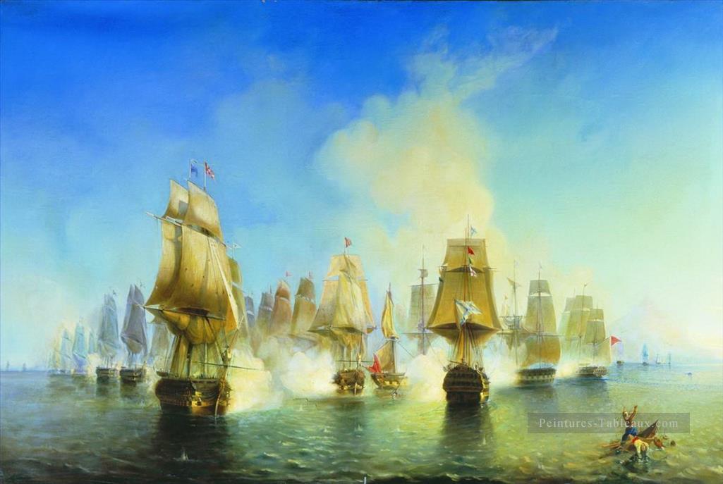 la bataille d’athos 1853 Alexey Bogolyubov guerre navale navires de guerre Peintures à l'huile
